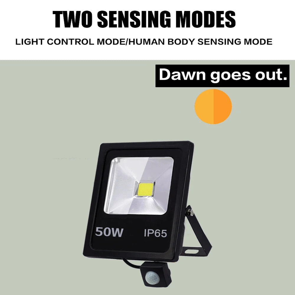 Motion Sensor LED Flood Light 50W 30W 10W AC 220V Waterproof IP65 Reflector Floodlight Lamp foco Led Exterior Spot Outdoor Light
