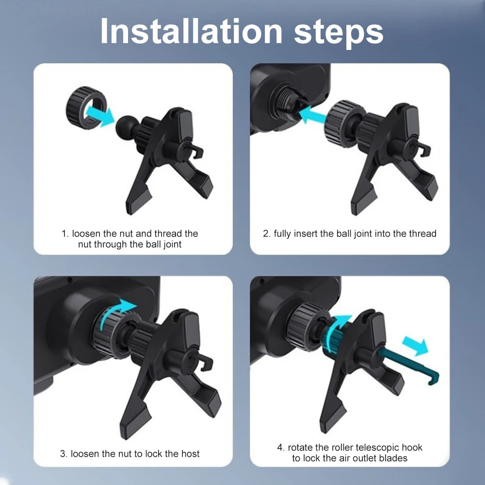New Universal Phone Holder Car Wireless Charger Mobile Phone Holder Mount Intelligent Induction Electric Rotation Charging Stand