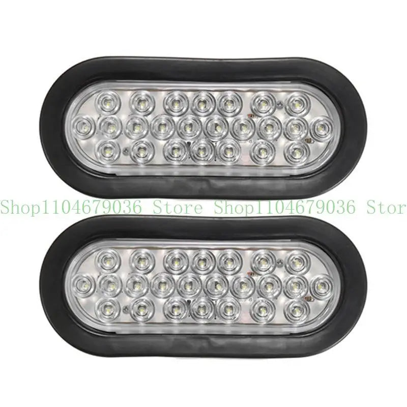 652F 2Pcs LED Tail Lights 24LED Recessed for Heavy Duty Truck & Towing Trailers Safety Lighting Solution Enhanced Visibility