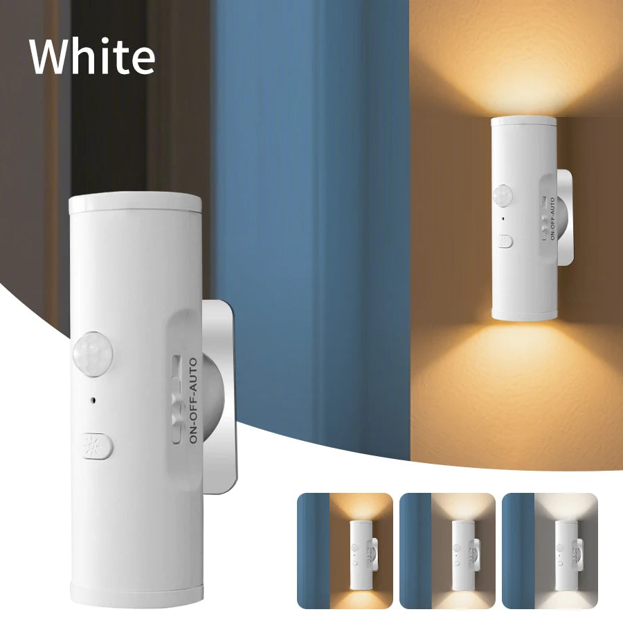 LED Night Light with Motion Sensor Rechargeable Magnetic Wall Lamp Dimmable Cabinet Hallway Stairs Bedroom Mood Ambient Light