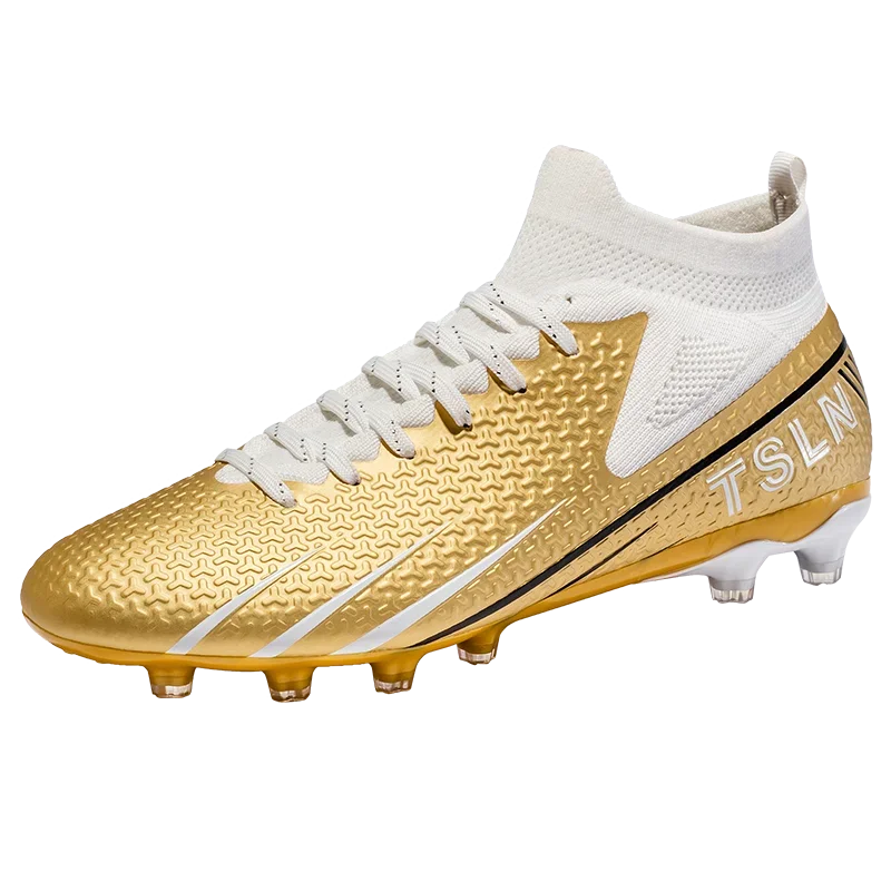 Men's Soccer Shoes Cleats Professional High-Top Breathable Athletic Football Boots for Outdoor Indoor