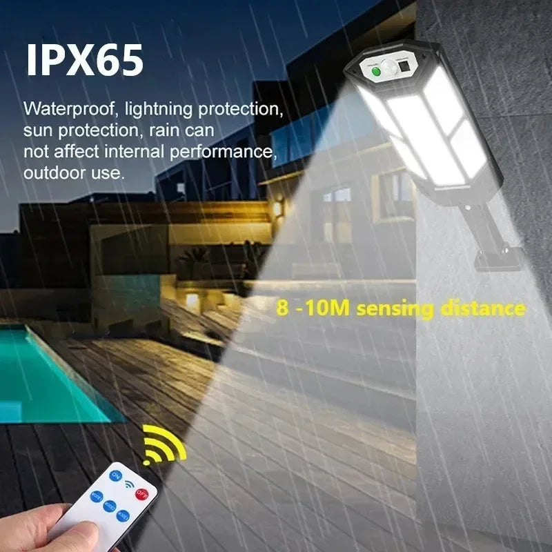 Newest Solar LED Light 300000LM Outdoor Solar Lamp Of Motion Sensor 4 Mode Waterproof IP65 Solar Garden Light Street Yard Lanter