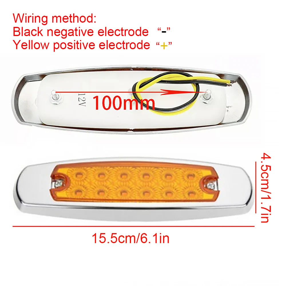 2/10Pcs 12 LED Car Trucks LED Side Marker Light 12V 24V Waterproof For Truck Trailer Lorry Caravan Bus Van Boat Clearance Light