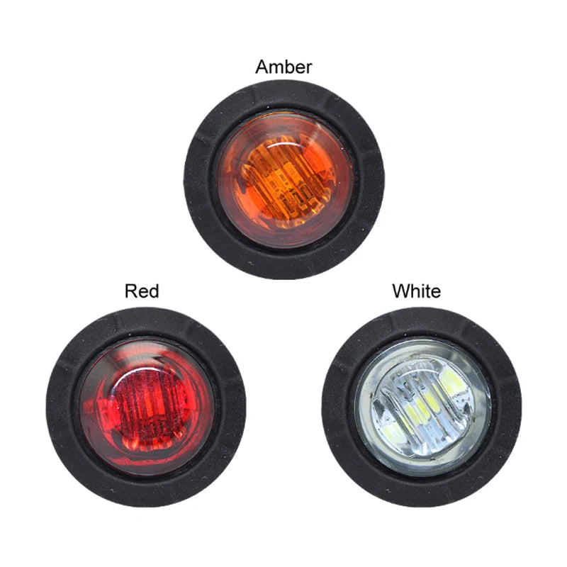 LED Indicators 12V 24V Car Round Trailer Side Marker Light Yellow White Red for Trucks Clearance Lights Truck Turn Signal Lamp