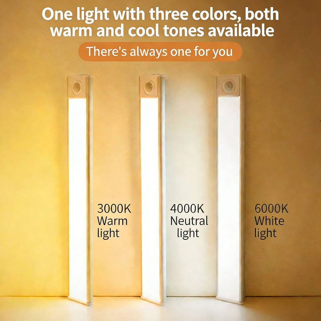 LED Lights Motion Sensor Cabinet Lights Dimmable Touch LED Night Light Rechargeable Tube Light 3 Colors Night Lamp For Kids Gift