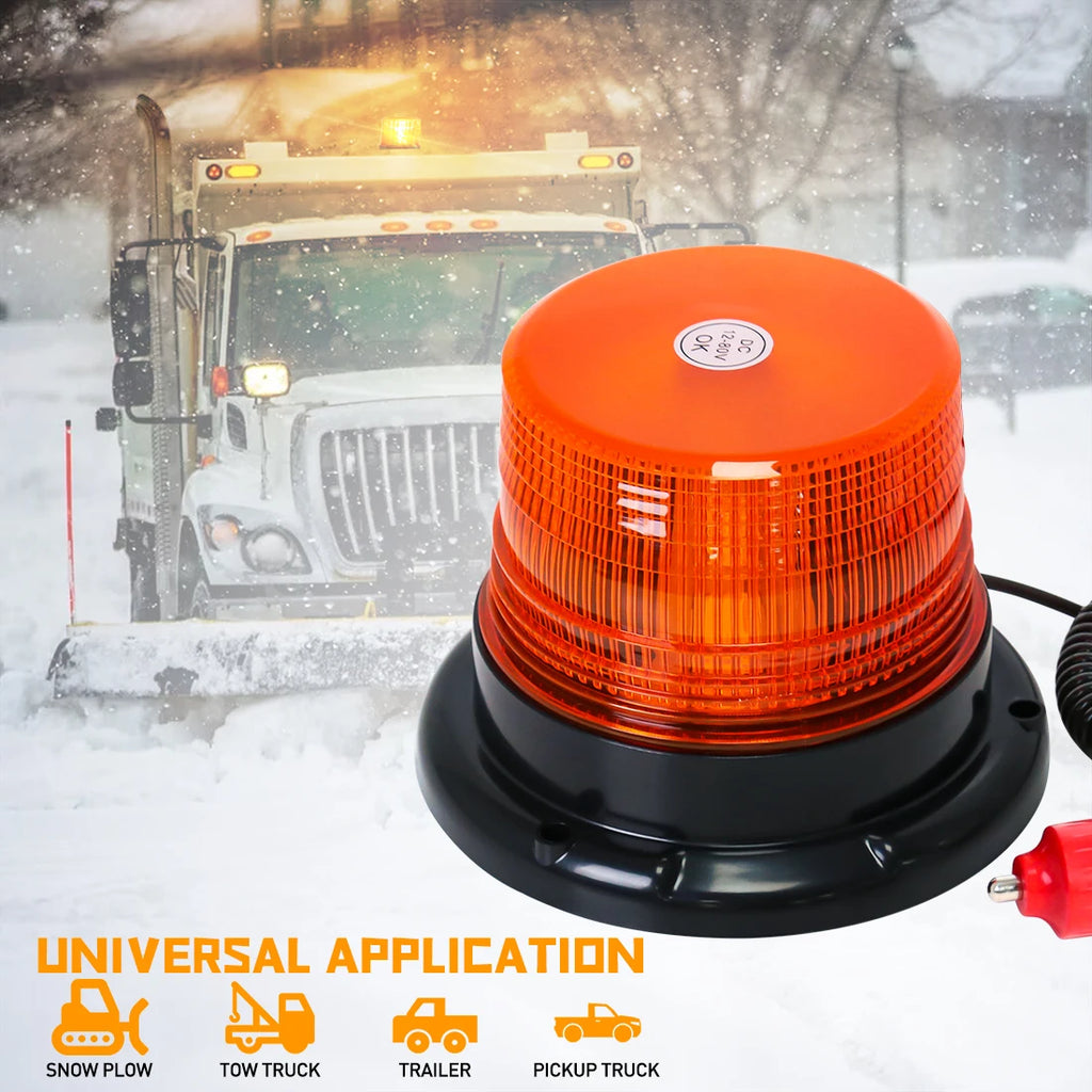 LED Strobe Warning Light Emergency Beacon for Car Truck Roof Top Magnetic Base Security Auto 12V 24V Universal Flashing Light