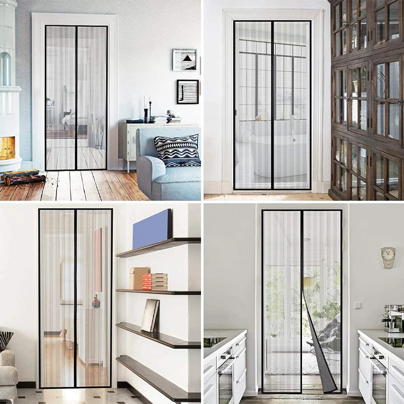 2025 New Magnetic Screen Door Fit Door Upgraded Door Screen Magnetic Closure with Powerful Magnets Fiberglass Mesh Curtain