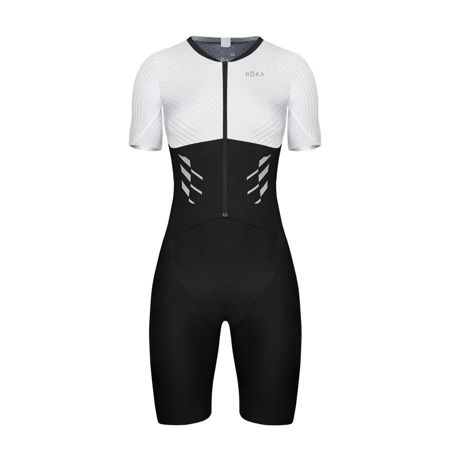 ROKA Summer Short Sleeve Cycling Jersey Skinsuit Feminina Bike Team Riding Speedsuit Jumpsuit Triathlon Trisuit Roupa Ciclismo