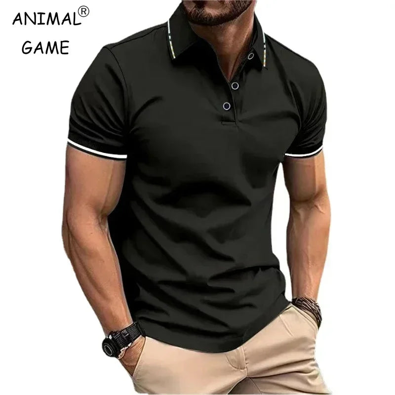 Men's Short Sleeve Polo Shirt — Breathable Lightweight Summer Top