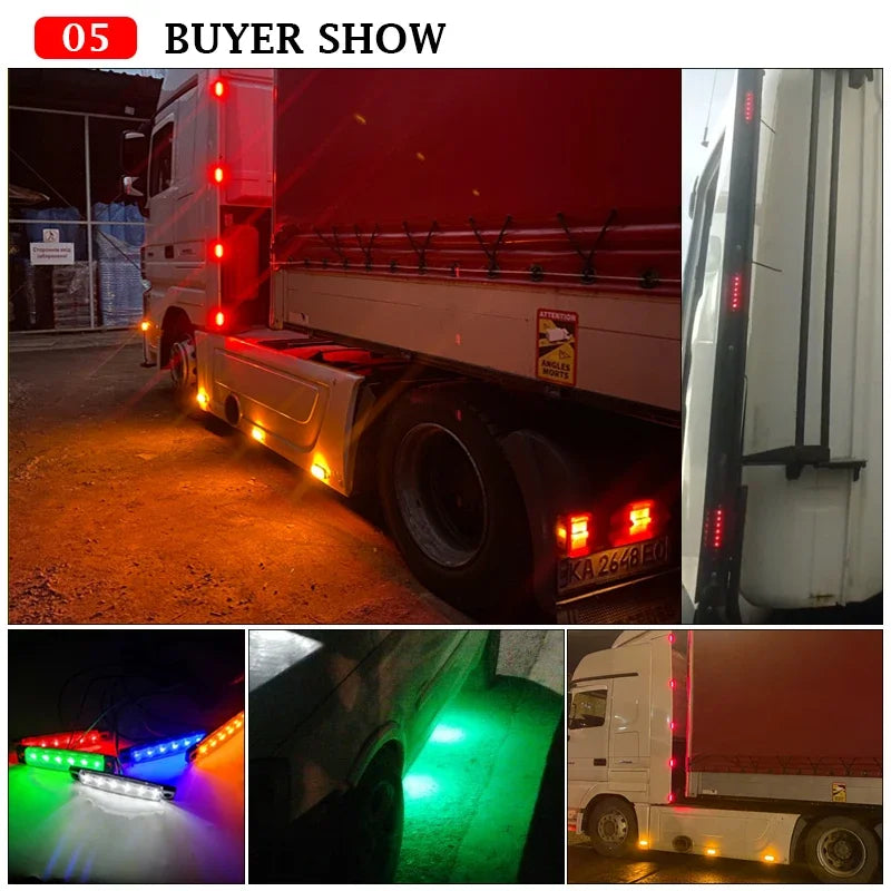 2/5/10pcs 12V 24V 6 LED Car External Lights Side Marker Indicator Warning Trailer Light Car Bus Truck Lorry Car light indicator