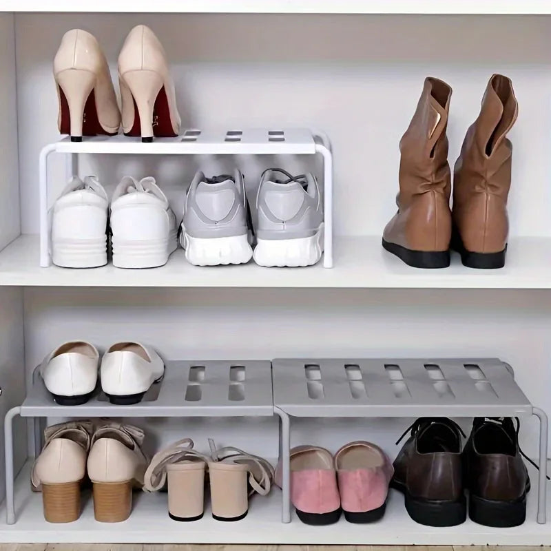 Non-adjustable plastic shoe rack, multi-layer storage organizer, space-saving sports shoes, slippers, family dormitory wardrobe,