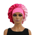Satin Silk Bonnet Cap with Frontal Wrap, Wide Band, Colorful Fade Printing, Soft Nightcaps, Hair Protect Sleep, Extra Big Size