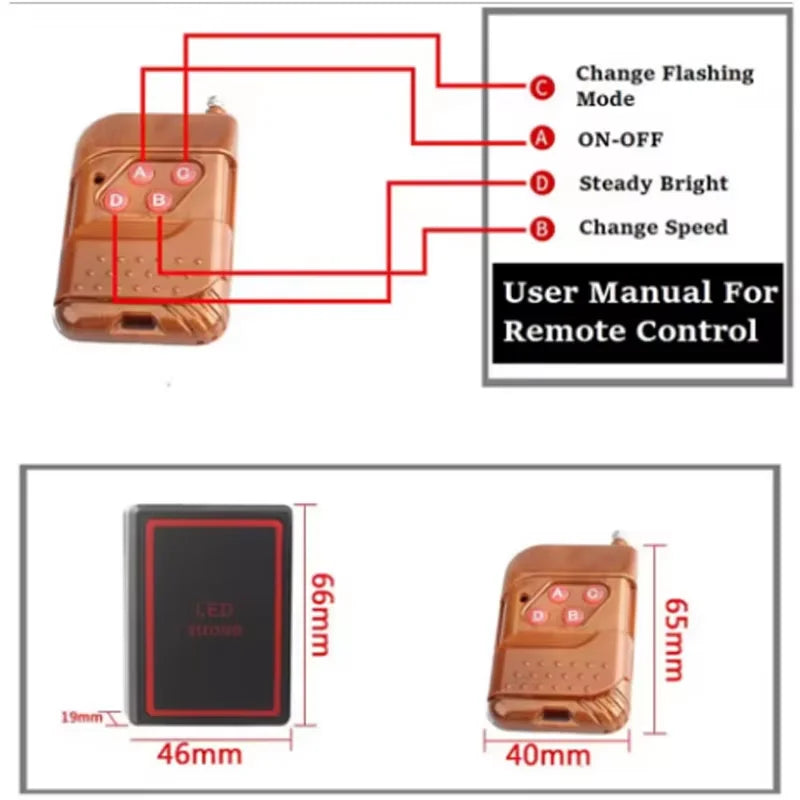 24 LED Strobe Light Wireless Car Emergency Flashing Light Car LED 12V Trailer Truck Strobos Police Warning Light Auto Diode Lamp