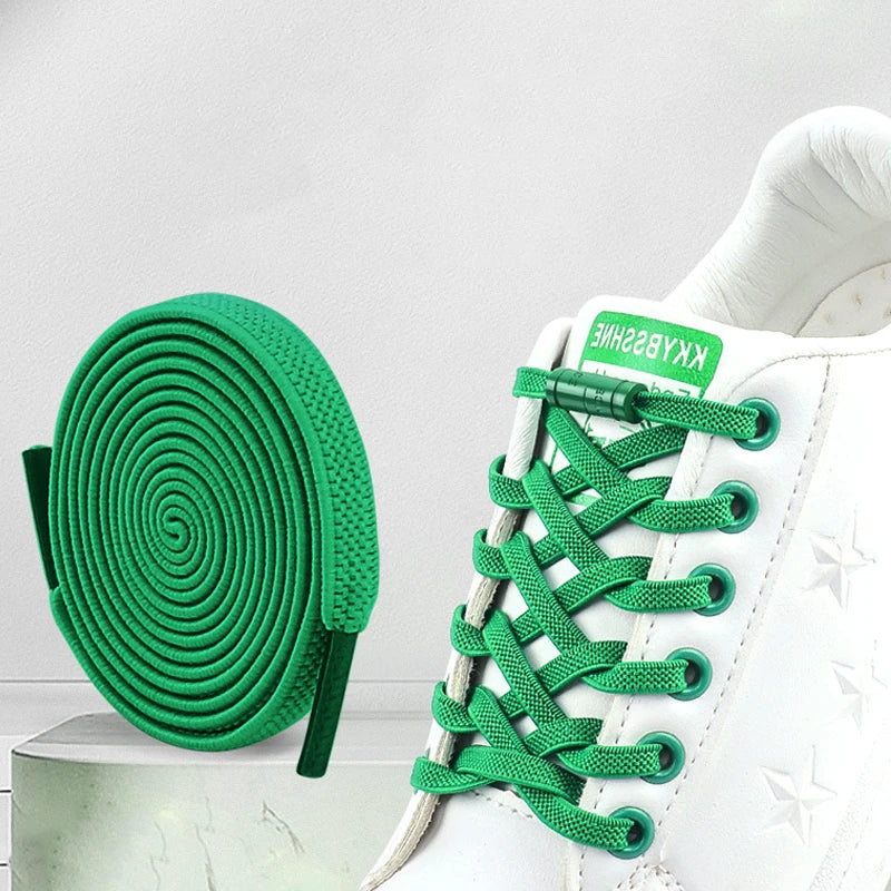 Elastic Laces Sneakers No Tie Shoe laces Colorful Capsule Lock Shoelaces Without ties Kids Adult 0.6cm Flat Shoelace 1Pair/2Pair