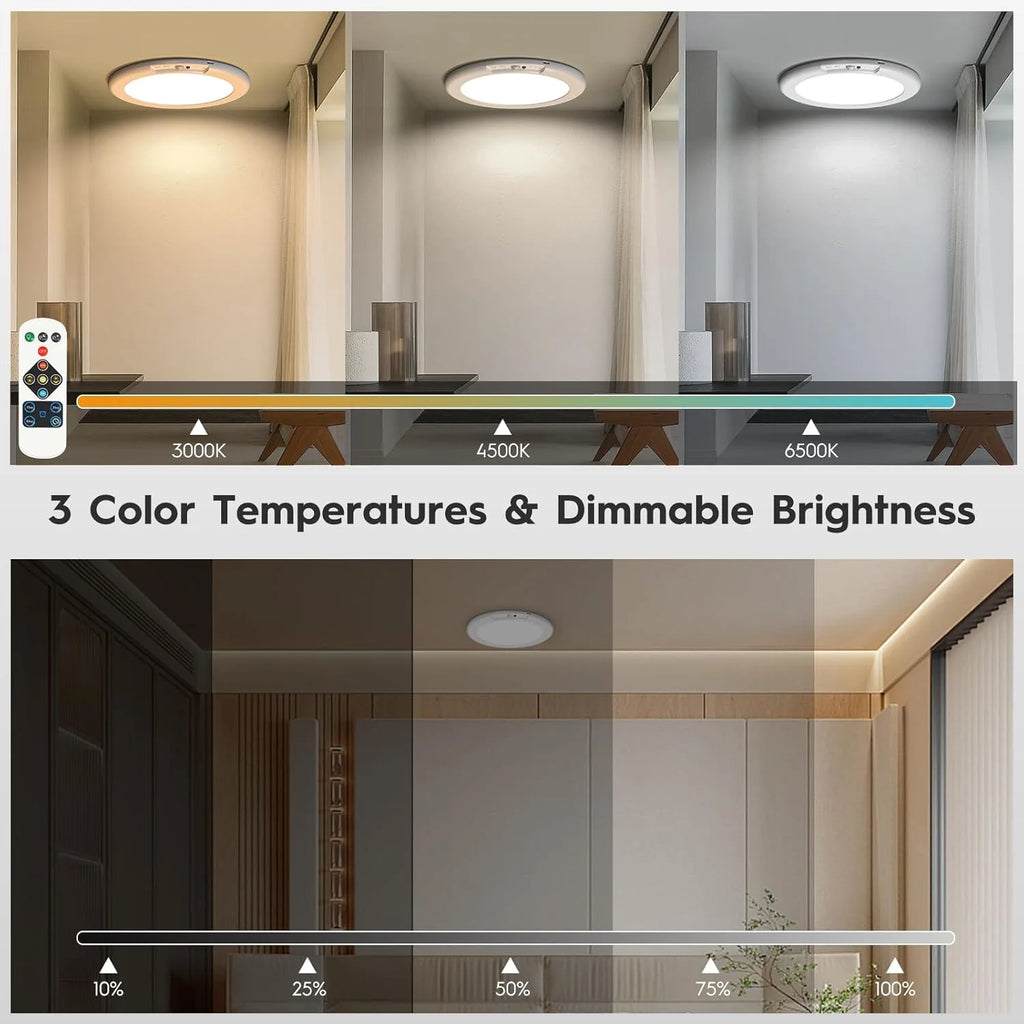 Cordless LED Motion Sensor Night Light, 4000mAh USB Rechargeable LED Light with Remote Control, Smart Sensor Light for Stair Cab