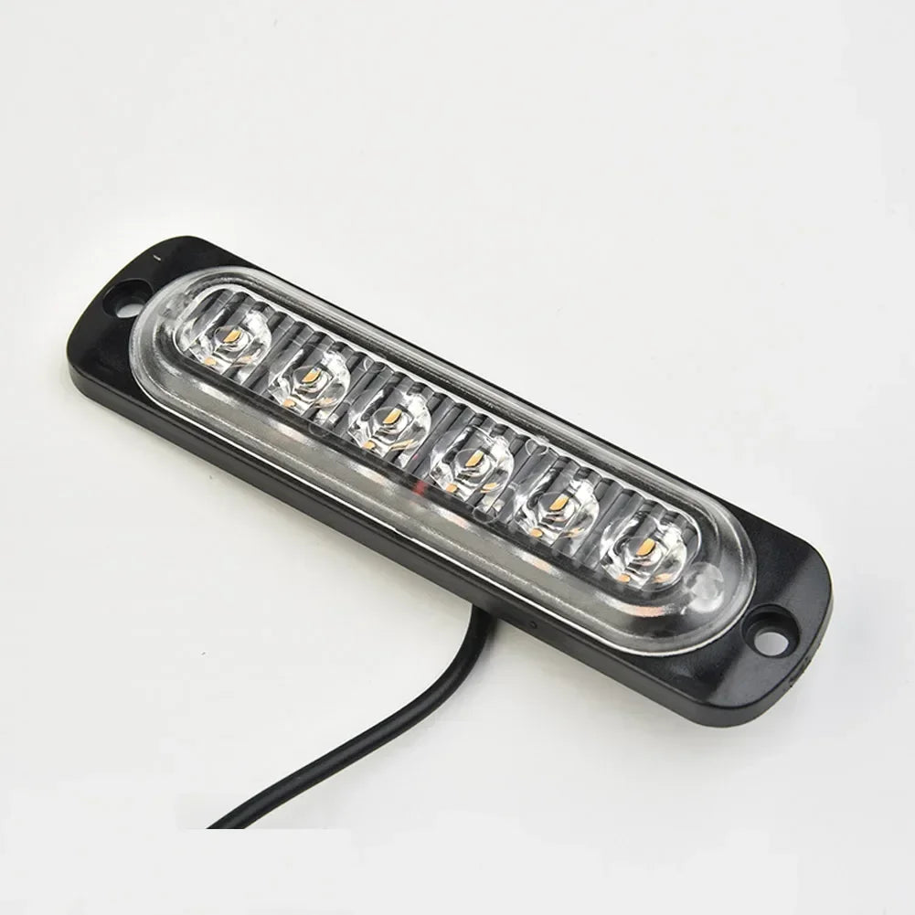 12V-24v Car Led Light Bar Amber Car Truck Side Marker Light Turn Light Bar Indicators Lamps Hazard Beacon Warning Lamp 6 Led