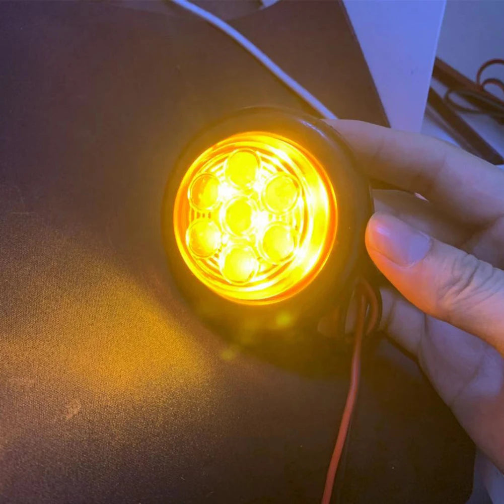 6 LED Indicators 12V 24V Round Trailer Side Marker Light Yellow White Red For Trucks Clearance Lights Truck Turn Signal Lamp