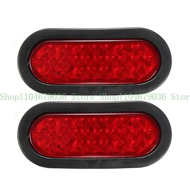 652F 2Pcs LED Tail Lights 24LED Recessed for Heavy Duty Truck & Towing Trailers Safety Lighting Solution Enhanced Visibility