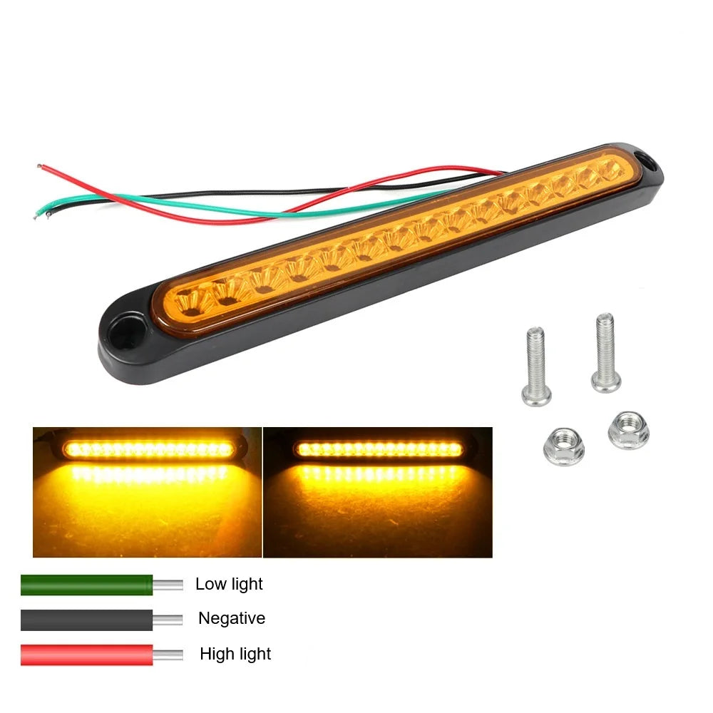 15LED Car Rear Tail Light Stop Brake Lamp 12V 24V Waterproof Truck Side Marker Indicator Clearance Light