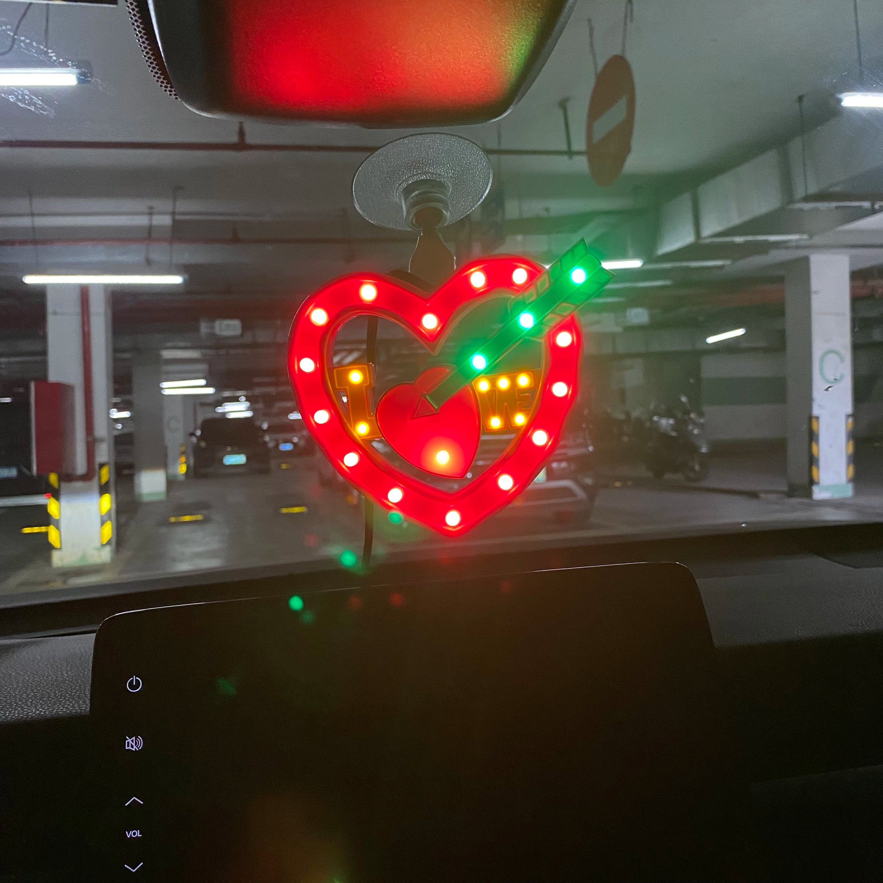 Truck warning  flashing 12V LED Atmosphere Flickering Strobe Heart Light RGB Colorful Lamp Christmas Interior Decor Lamps