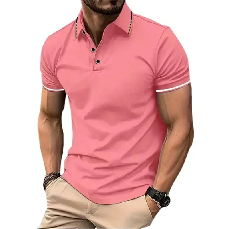 Men's Short Sleeve Polo Shirt — Breathable Lightweight Summer Top