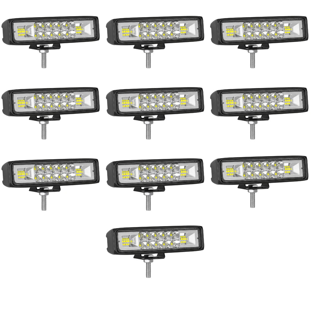 2X 4X 10X 6in 24 W Additional Headlights, Offroad Headlights, 12 V 24 V Reversing Lights for 4 X 4 Truck, Tractor, SUV, UTV