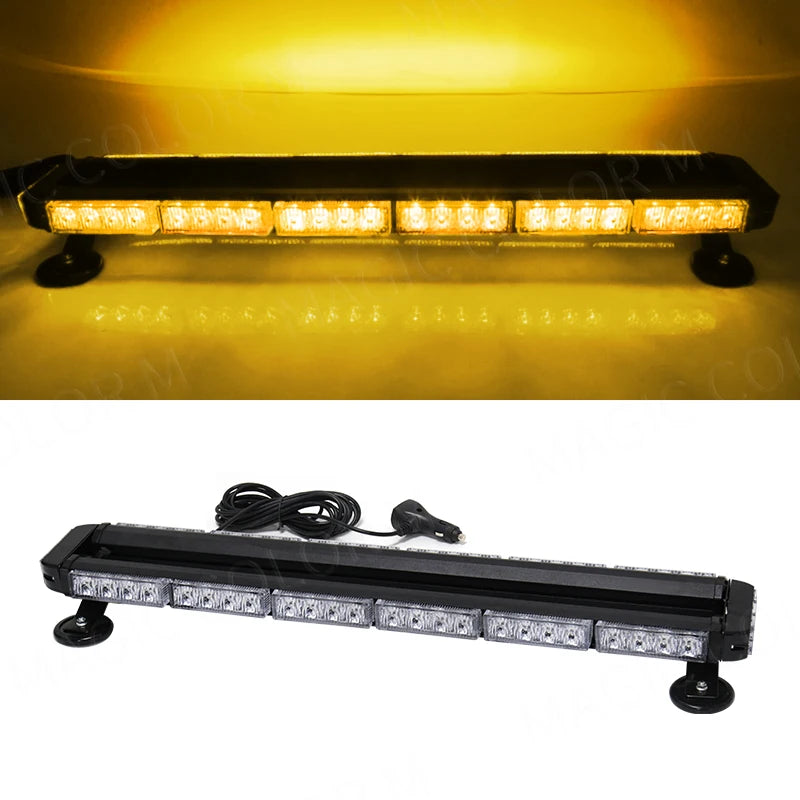 Car Strobe Emergency Warning Lights 54 Led Flashing Auto Truck Beacon Signal Lamp Flash Dash Windshield Magnetic Base 12V