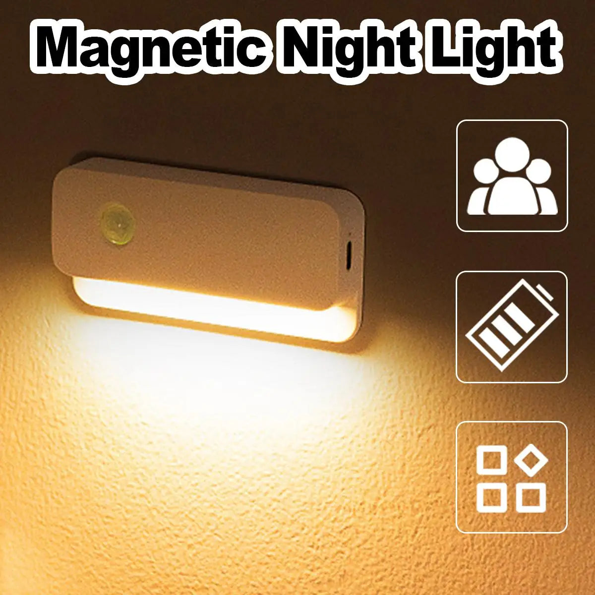 Sensor Led Night Light Magnetic Smart Motion Lamp Wireless Rechargeable Lights For Hallway Bedroom Corridor Bedside Mini Stairs