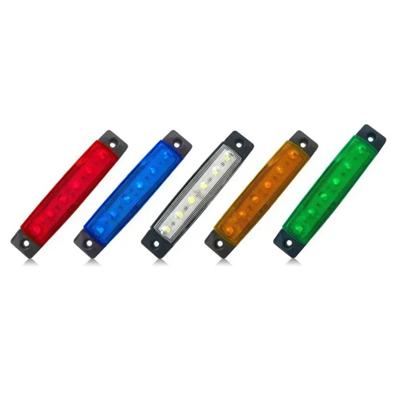 2/5/10pcs 12V 24V 6 LED Car External Lights Side Marker Indicator Warning Trailer Light Car Bus Truck Lorry Car light indicator