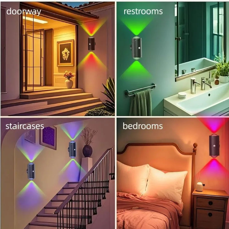 16 Color LED Night Light Motion Sensor Wall Lamp With Remote Control Rechargeable Magnetic Attraction Indoor Atmosphere Lights