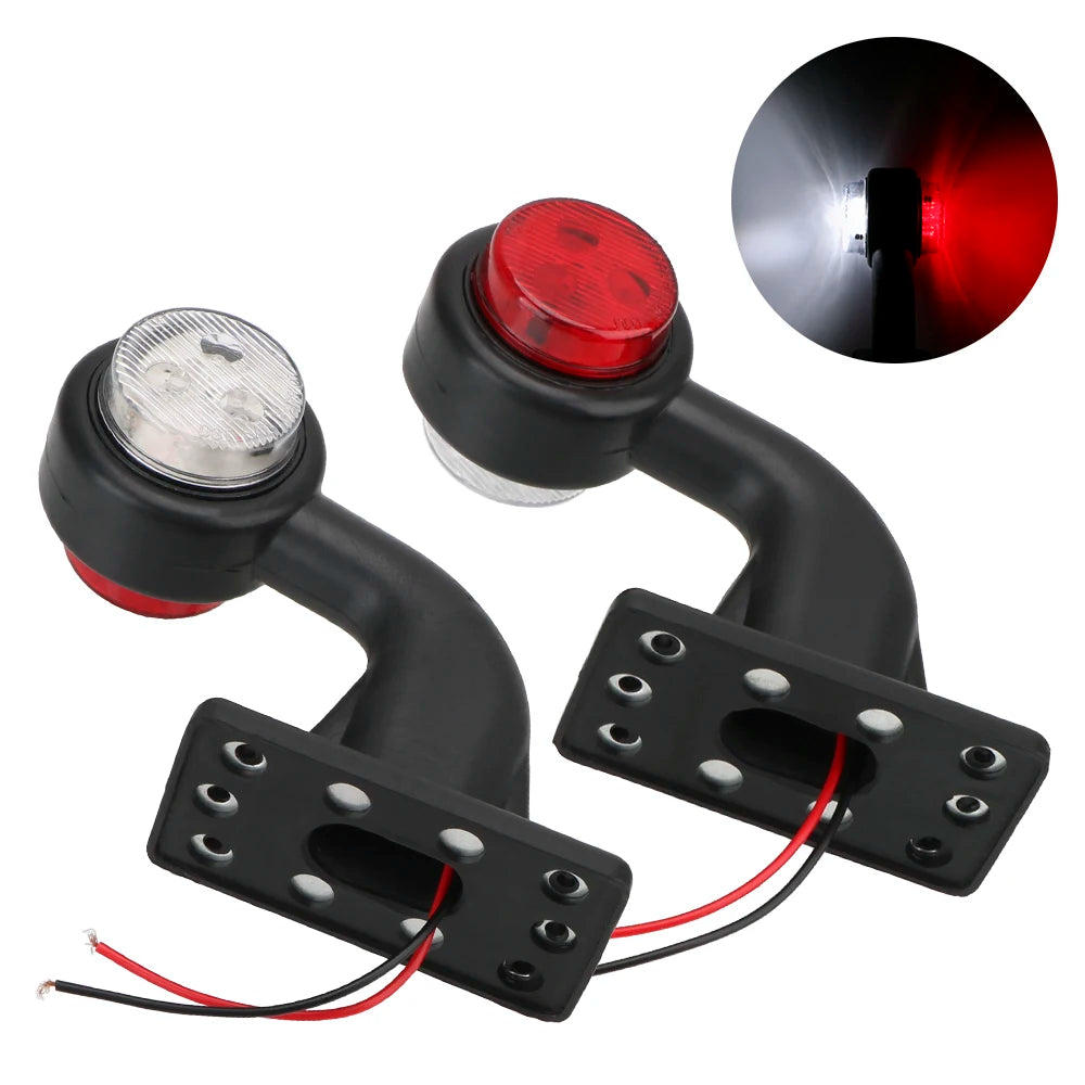 Truck Lamp 12/24V LED Side Marker Light Indicator Lamp Car-styling Red White Tail Light Assembly 2Pcs/set
