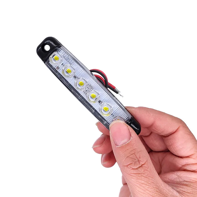 2Pcs 6LED 12V/24V Truck Trailer Side Marker Indicators Clearance Light Car Brake Rear Highlight Tail Light Warning Signal Lamp