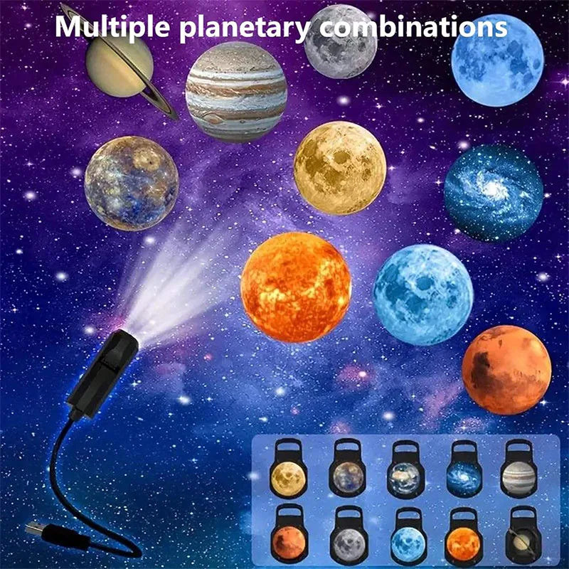 LED Star Galaxy Projector — Moon & Earth Wall Decor Night Light
