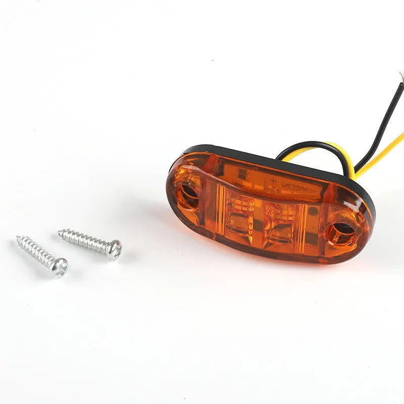 10PCS 12V 24V Truck Lorry for Warning Light 3 LED Light Oval Clearance Trailer Truck LED Side Marker Lamp