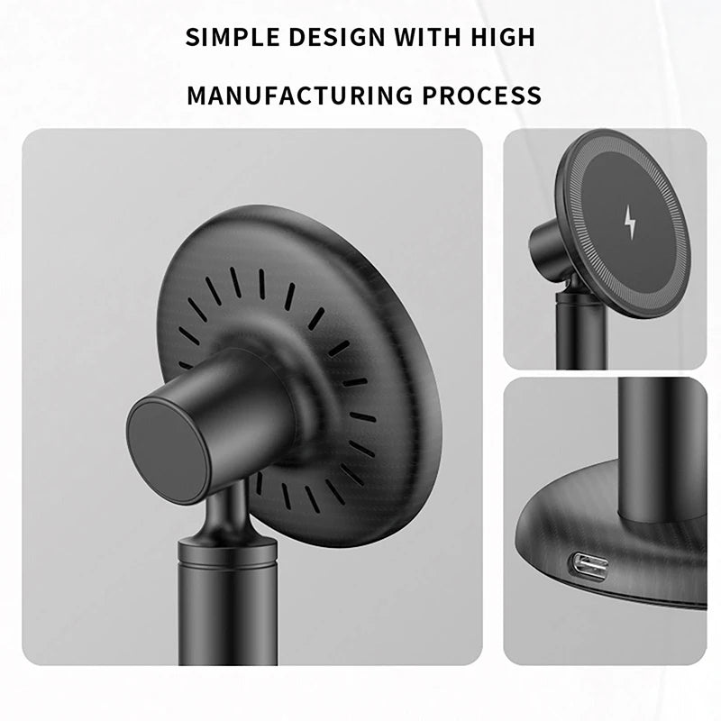 15W Magnetic Wireless Charger Phone Stand for iPhone 17 16 15 14 13 Pro Max Desktop Base Compatible Quick Charging Dock