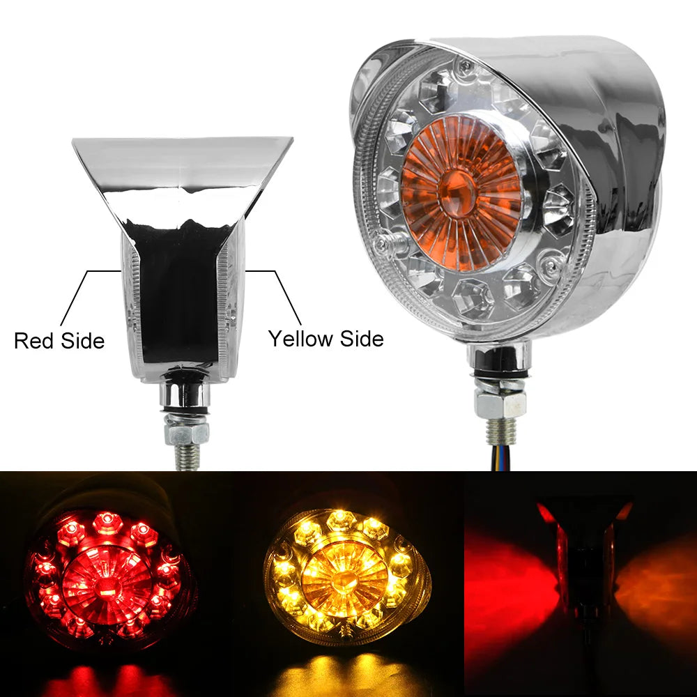 Red/Yellow Side Marker Lights for Trucks Cars Trailers Tractors Buses Boat Double face Stop Light LED Turn Signal Lights 24V