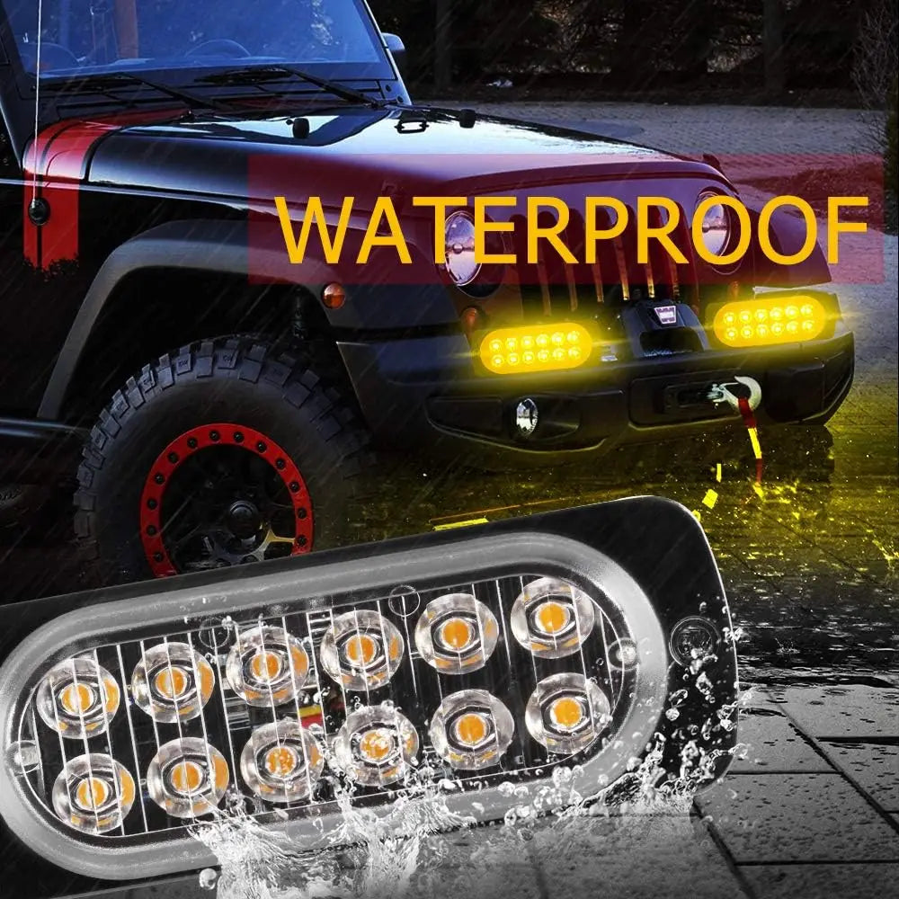 4 in 1 LED Warning Strobe Light 12V 24V Car Grille Emergency Flash Police Signal Lamps Auto Stroboscope for Truck Offroad SUV