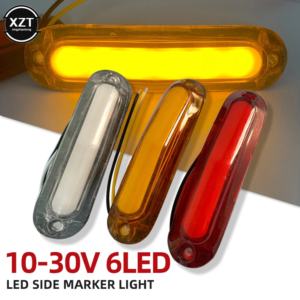 12V 24V Truck Side Marker Lights 6LED Car External Lights Indicators Warning Tail Lamp For Trailer Truck Lorry Boat