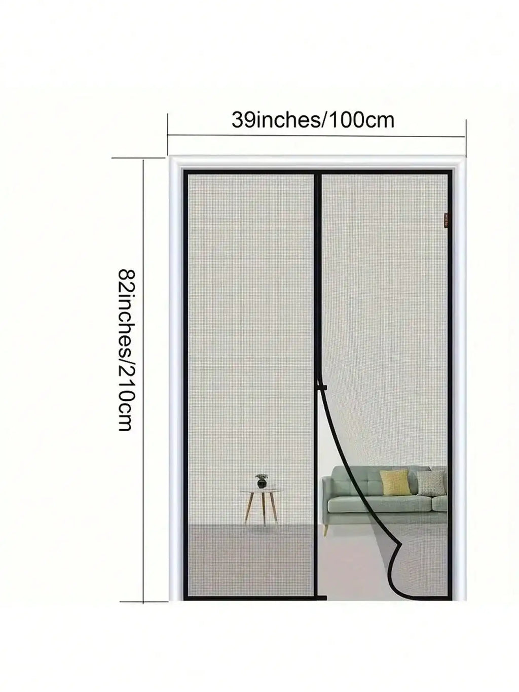 1 heavy-duty magnetic screen door, suitable for doors below 38x82 inches