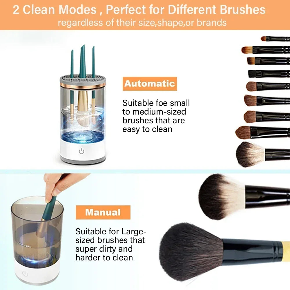 1PC Electric Makeup Brush Cleaner Rechargeable Makeup Brushes Cleaning Tool Automatic Makeup Brush Cleaning Stand Device