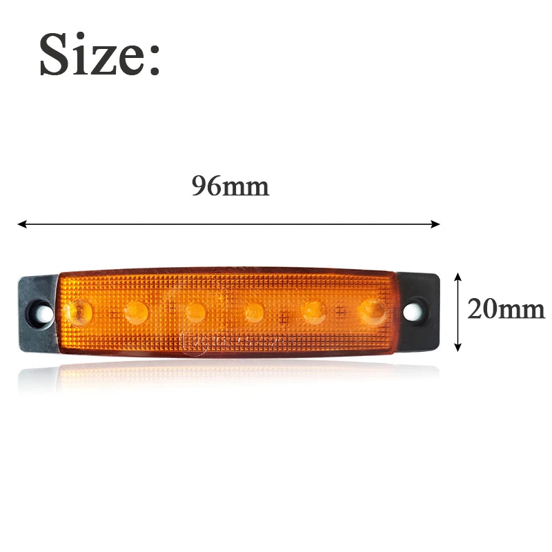 10PCS 12V 24V Led Side Marker Indicator Car Lights Front Rear for Trucks Cab RV Trailer Amber/Red/White/Green/Blue
