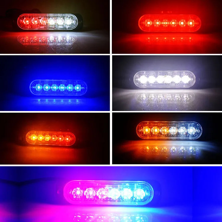12V 24V Car Led Strobe Light Flashing Emergency lamp 6LED Flash for Truck Trailer Beacon Lamp