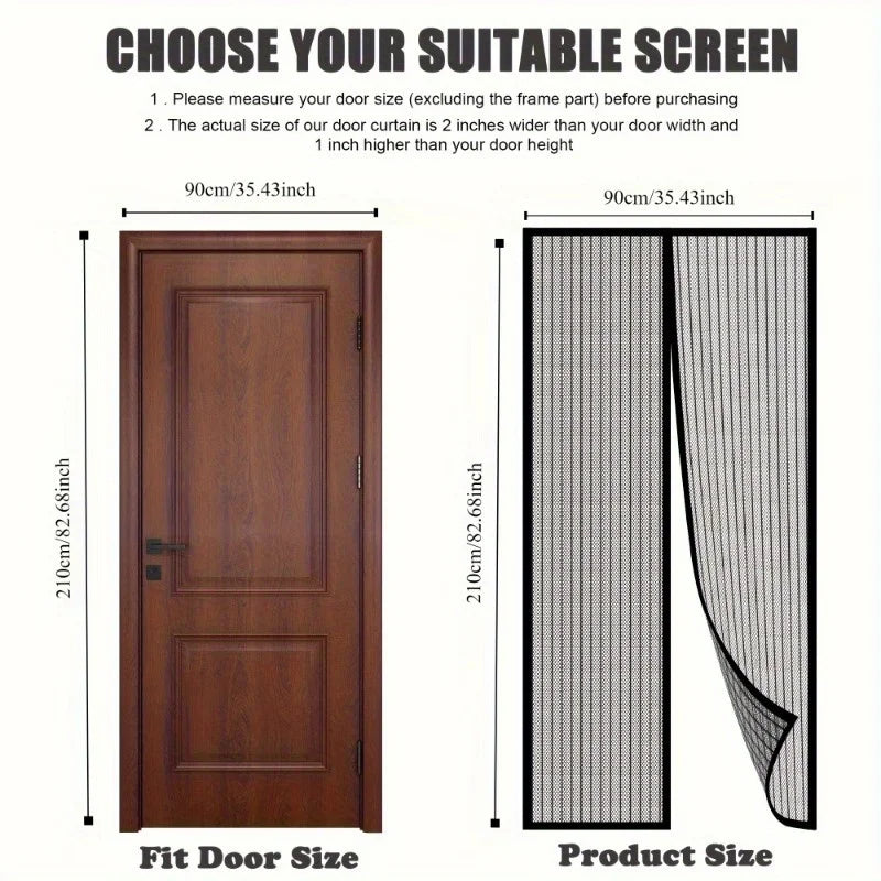 Magnetic Screen Door - Automatically Closes, No Hands Needed, Bug Defense Easy Maintenance Nylon Mesh for Different Room Designs