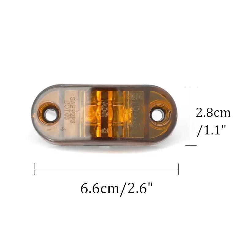 2PCS 12V 24V Truck Daytime Running lights DRL LED Lamps Warning Lights Side Marker Light LEDs Diode Light for Trailer
