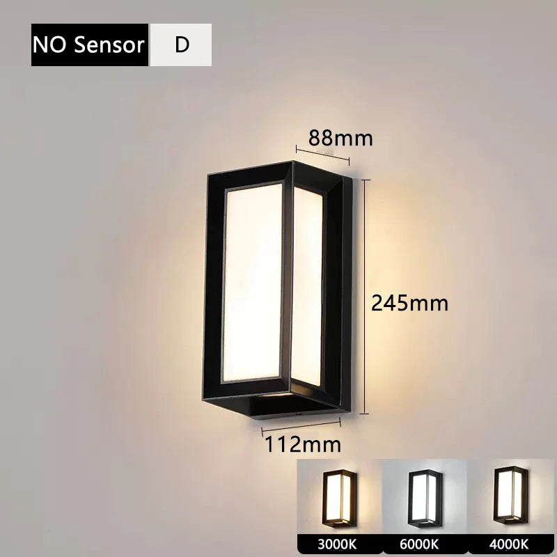 20W Motion Sensor LED Wall Light, IP65 Waterproof Outdoor Wall Lamp, PC Housing with Warm White Light for Garden Patio Security