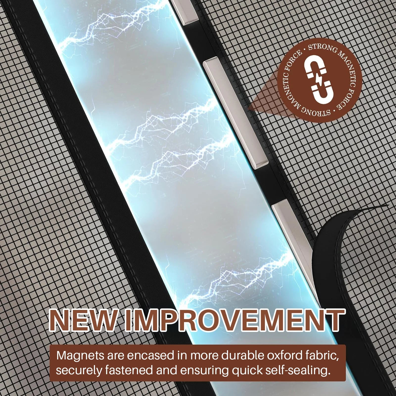 Magnetic Screen Door for Sliding & French Doors Double-Sided Opening Screen Reinforced Mesh with Strong Magnets for Large Front