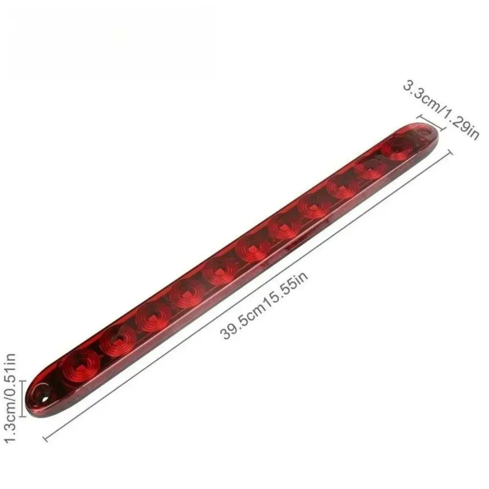 For Waterproof 16-Inch 11-LED 12V Amber Red Truck Tail Trailer Light with Brake Stop Park High/Low Brightness Marker Bar 2PCS