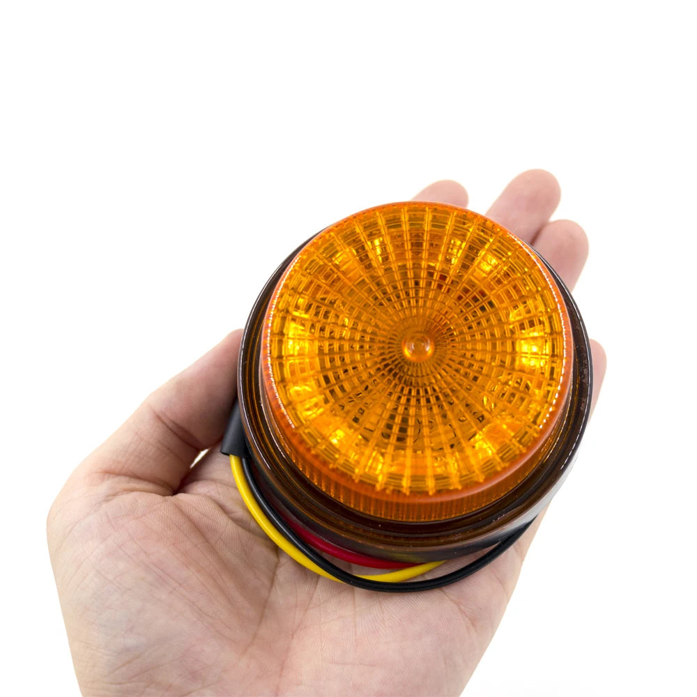 2pcs 12V 24V 2 Modes 12 LED Warning Emergency Strobe Light Flashing Light Revolving light Signal Lamp Truck Tractor Waterproof