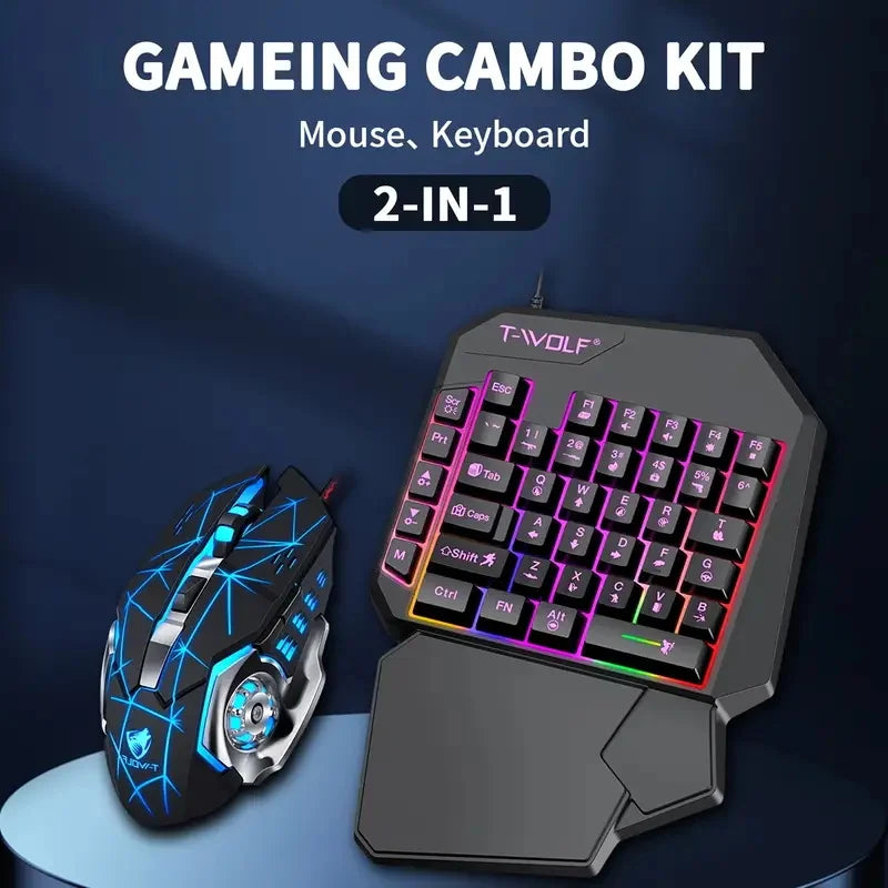 One-Handed Gaming Keyboard, 40-Key RGB Backlit Mechanical Feel Keypad