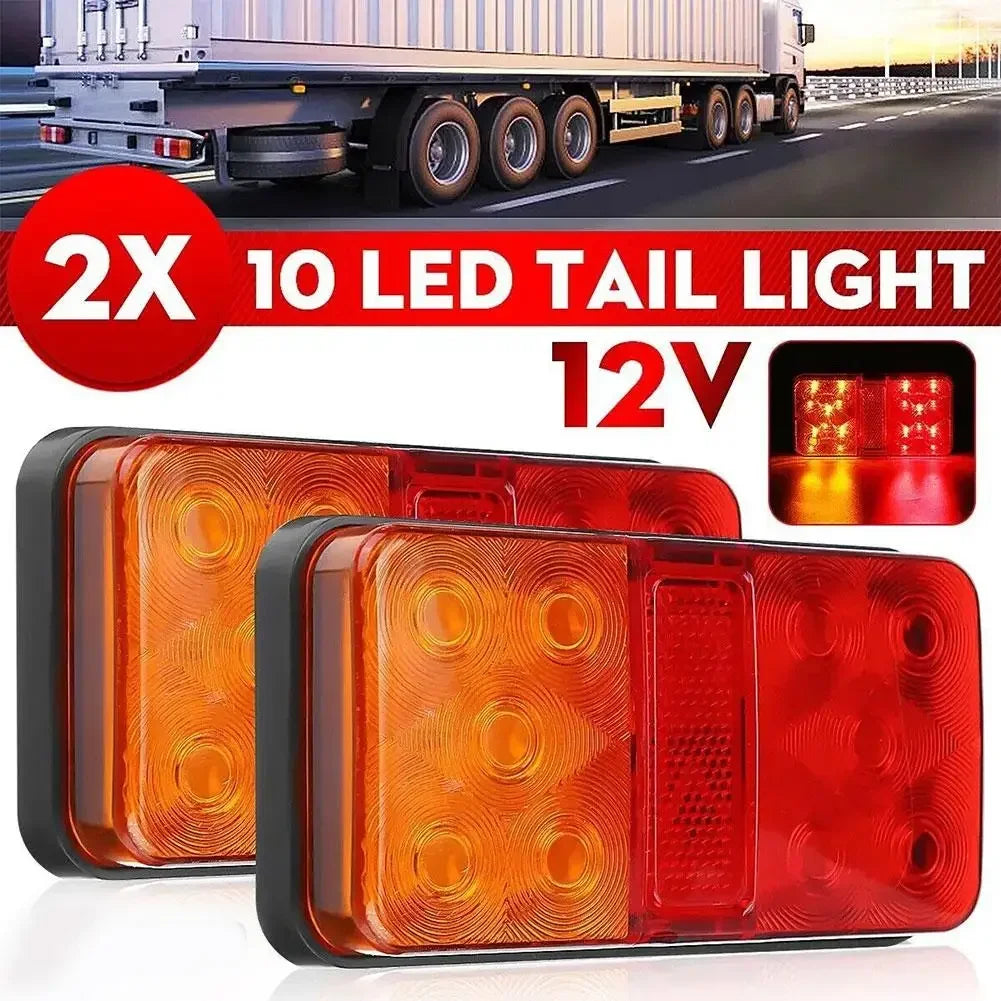 2Pcs 12V/24V/12-80V LED Truck Tail Lamp Taillight Turn Signal Indicator Stop Lamp Rear Brake Light For Car Truck Trailer Ca Y4P9